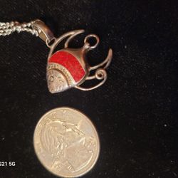 enamel on sterling silver fish charm