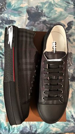 Men Black Burberry checker