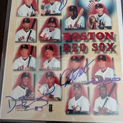 1998 Boston Red Sox 8x10 with Autographs 