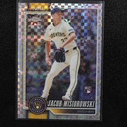 2026 Topps Chrome Jacob Misiorowski X-Fractor Refractor Milwaukee Brewers RC