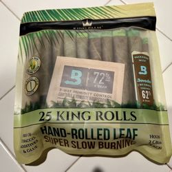King Palm Pre-Rolled Cones with Filters - Large Size - Pack of 25