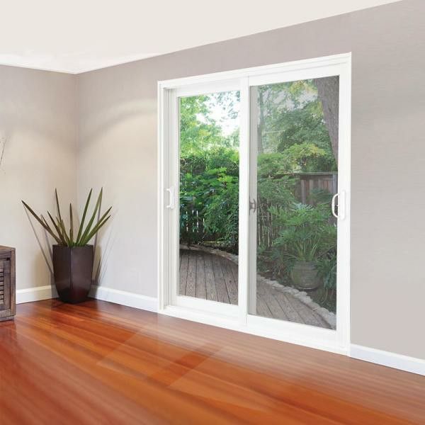 29.75 in. x 76.75 in. White Reversible Patio Screen Door with Handles and Latch