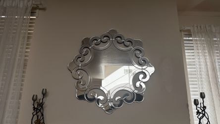 Decorative Mirrored Scrollwork Wall Mirror