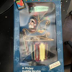 Vintage Mr Christmas A Mickey Holiday Airship Lighted Automated TreeTopper 1997