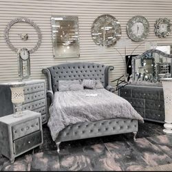 💕Alzire Gray Bedroom Set$10 Down Payment Financing and Delivery available