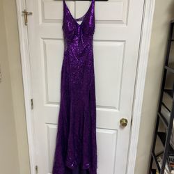 Gorgeous Purple Sequined Formal Prom Dress 