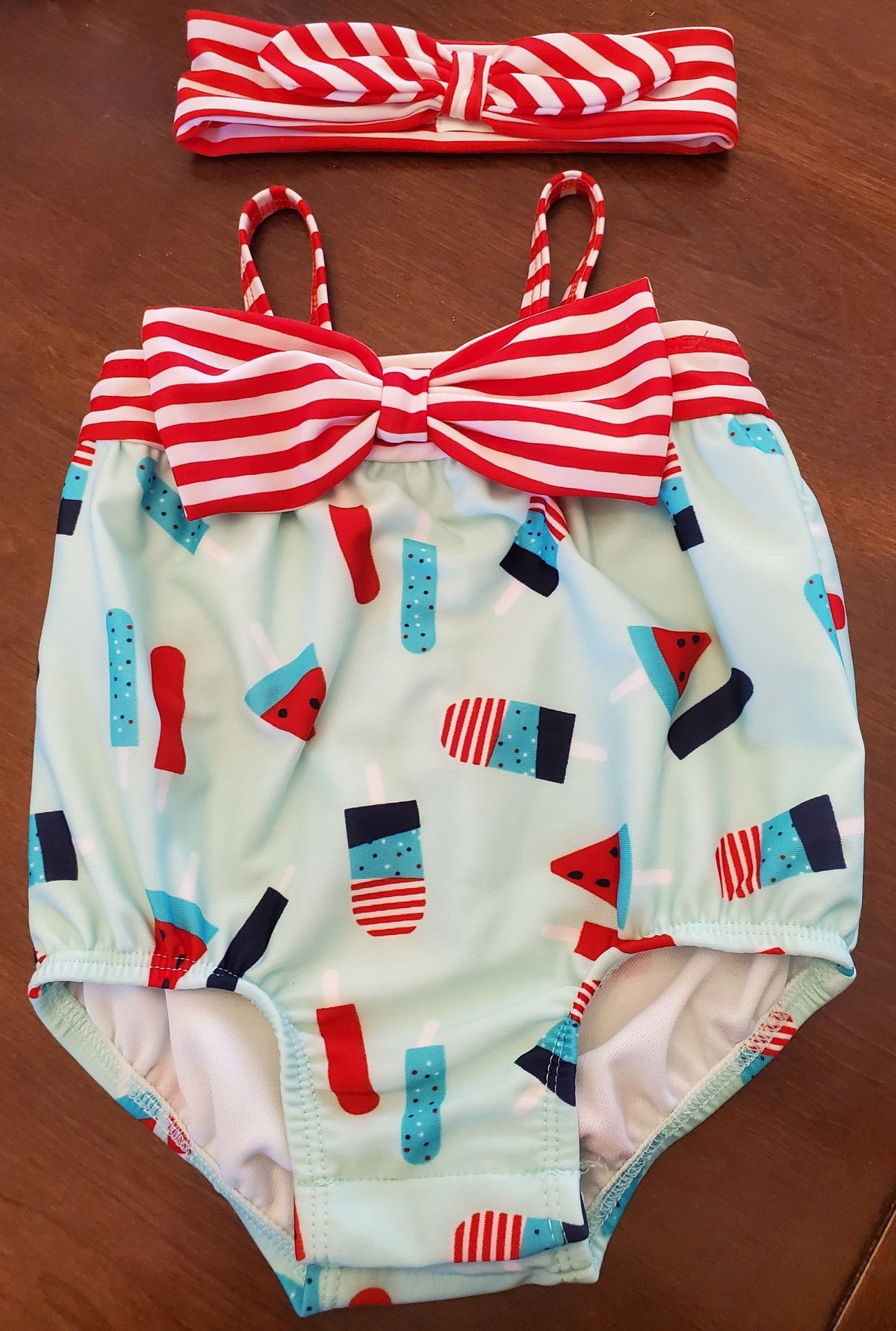 Baby girl swim outfit. $5