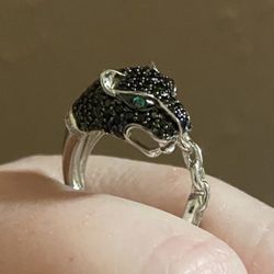 Panther Silver Ring 925 Sz 7