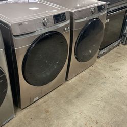 Samsung Champagne Front Load Washer And Dryer DG  T