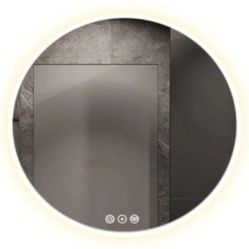 Kinwell 24 in. W x 24 in. H Frameless Round LED Light Bathroom Vanity Mirror