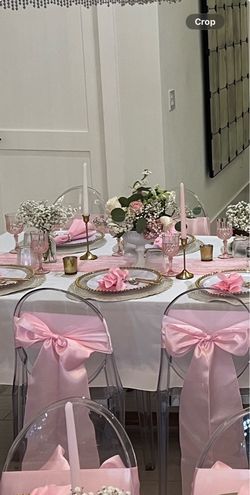 Silk bow chair covers