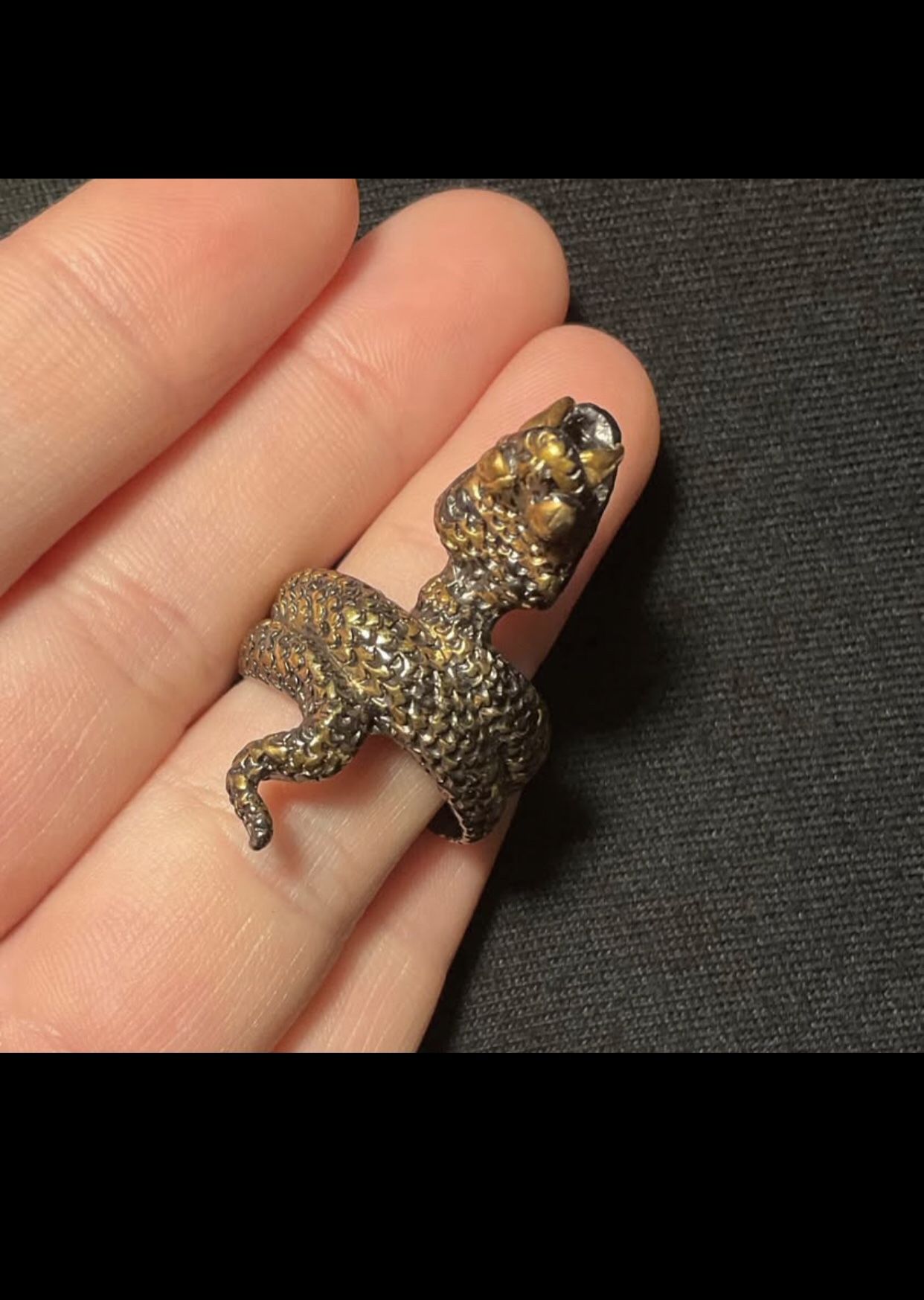 Sterling Silver Vintage Antique Snake Ring (SIZE 9)