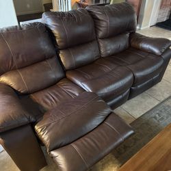 🔥 Real Leather Reclining Sofa & Loveseat Set- $1,899 OBO