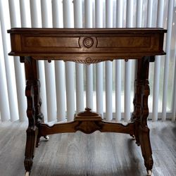 Late 1800s Antique Solid Wood Desk 
