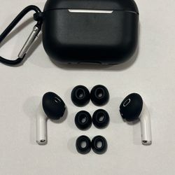 Black Silicone AirPods Case Cover, Ear Covers, And Tips 