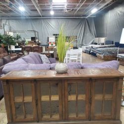 73 Inch Sideboard Buffet Server, 2 Double Door Cabinets, (New In A Box)