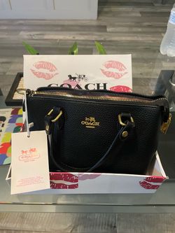 Coach New York Black Pebbled Leather Handbag