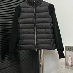 Moncler Padded Wool Cardigan Black L