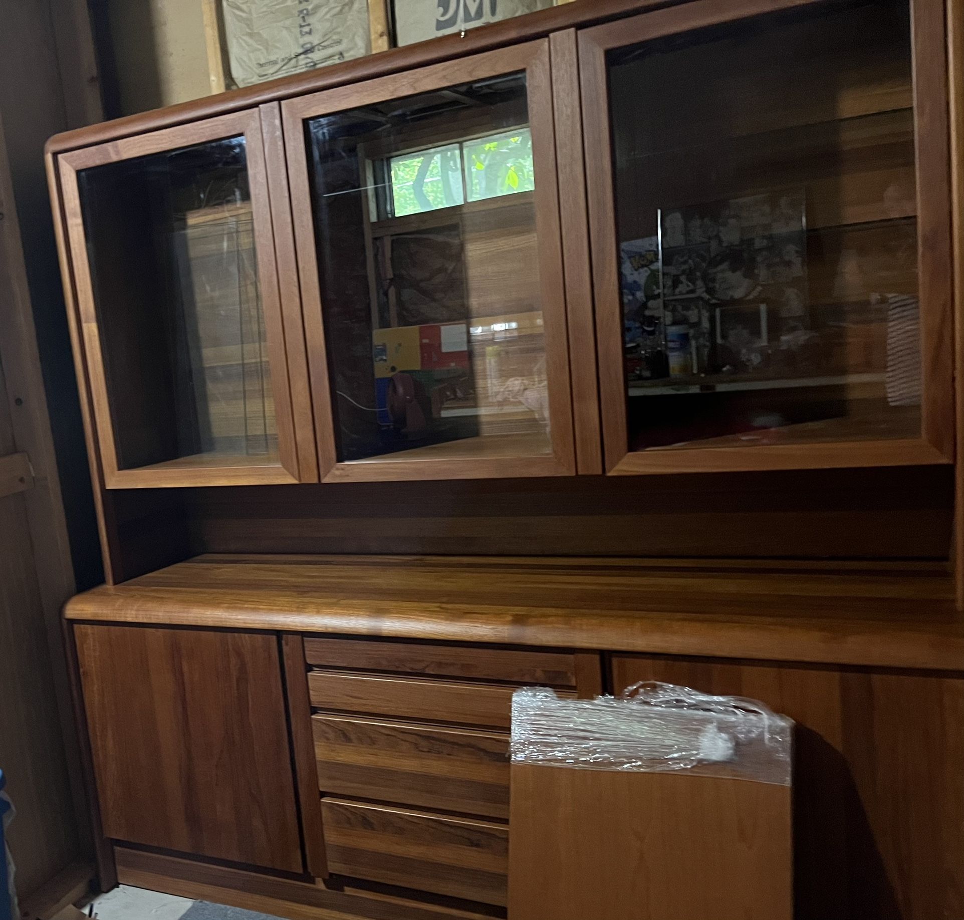 Teak China Cabinet With Drawers ,Cupboards 
