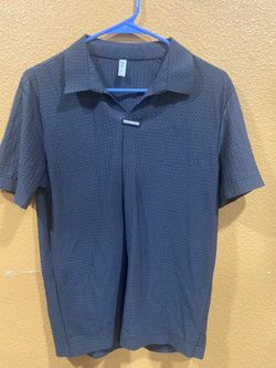 Ductmo Men’s Medium Performance Polo Shirt – Black Textured Short Sleeve