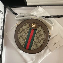 Gucci Mini GG Supreme Canvas Ophidia Round Shoulder & Crossbody Bag 
