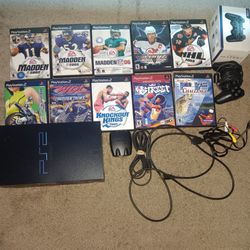 Ps2 Bundle W/  All Cords,2 Controllers & 10 Games