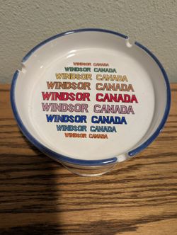 Unique souvenir ashtray from Windsor Canada. 9"
