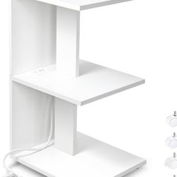 ZGREN End Table with Charging Station