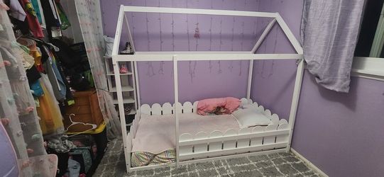 White Montessori Twin Bed Frame (NO BED)
