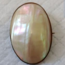 Antique MOTHER OF PEARL shell Brooch