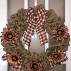 18” Fall Burlap Wreath