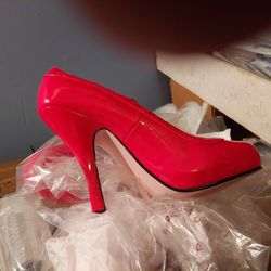 " ellie "  Baby Doll Red HEELED Shoes Size 8 NEW