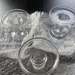 Glass Candle Holders for 3 inches Pillar Candle Set Of 3