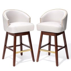 Pellebant Counter Height Bar Stools Set of 2 With Back and Footrest, Metal Frame,Silver