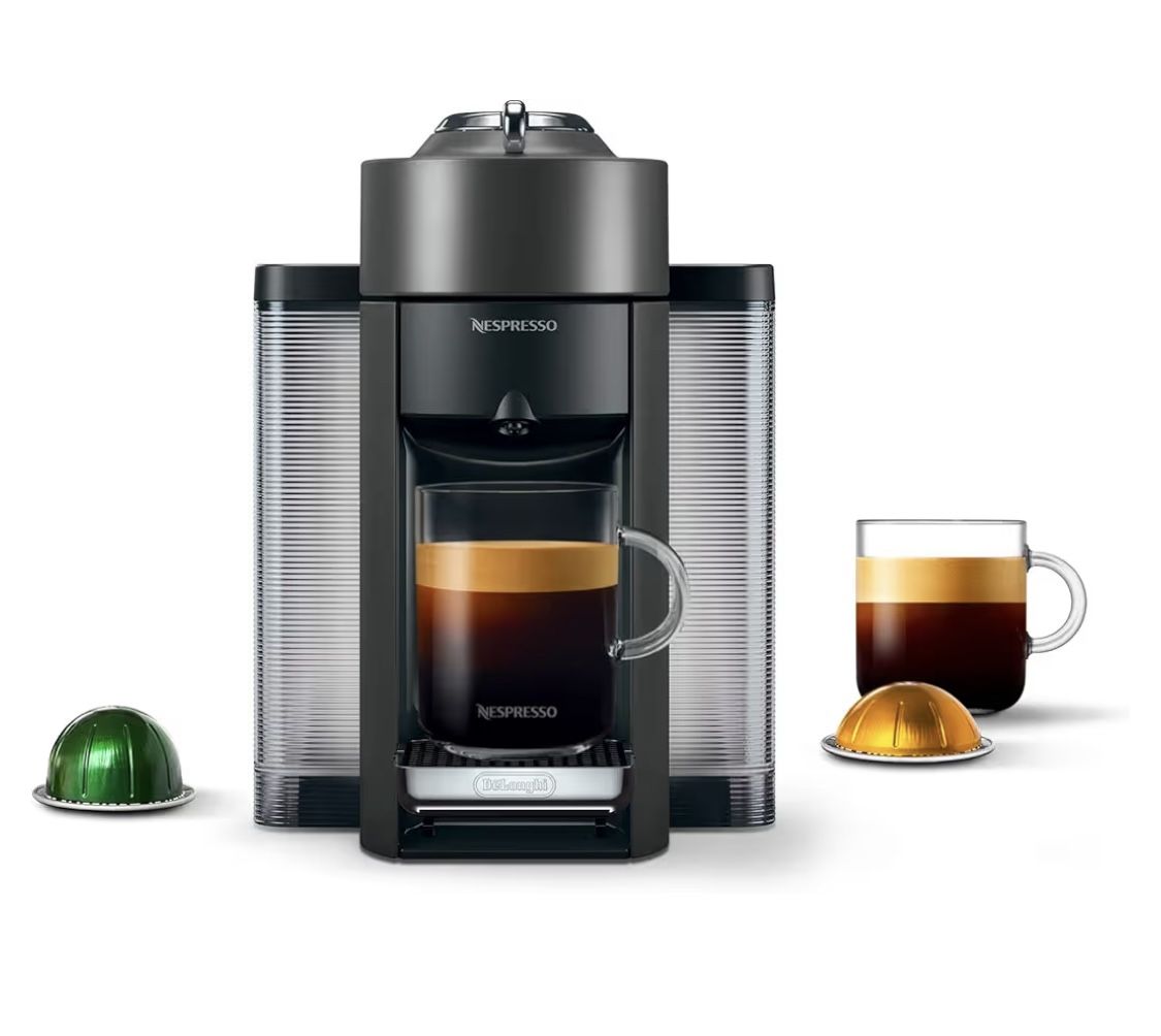 Nespresso Vertuo Coffee and Espresso Machine by De'Longhi SINGLE SERVE COFFEE & ESPRESSO MACHINE: Single serve coffee or espresso at the touch of a bu