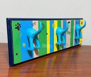 Wood Wall Mounted Decorative Dog Lovers Pegs Leash Coat Hat Towel Bag Key Holder Hanger