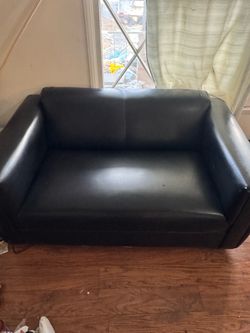Black leather couch