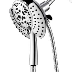 Shower Head with Handheld Shower Head & Rain Shower Head 2-IN-1 Shower Head with 59" Rotatable Stainless Steel Hose