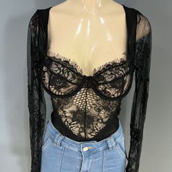 Black Lace Bodysuit 