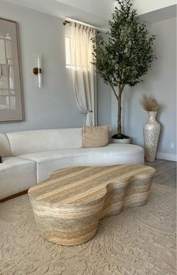 Travertine coffee table