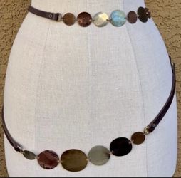 Sibilia Handmade Leather, Brass and Copper Wrap Around Belt 