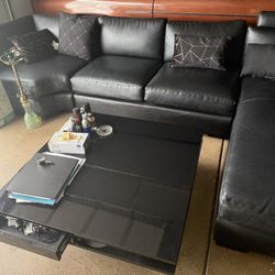 Leather Couch And Table