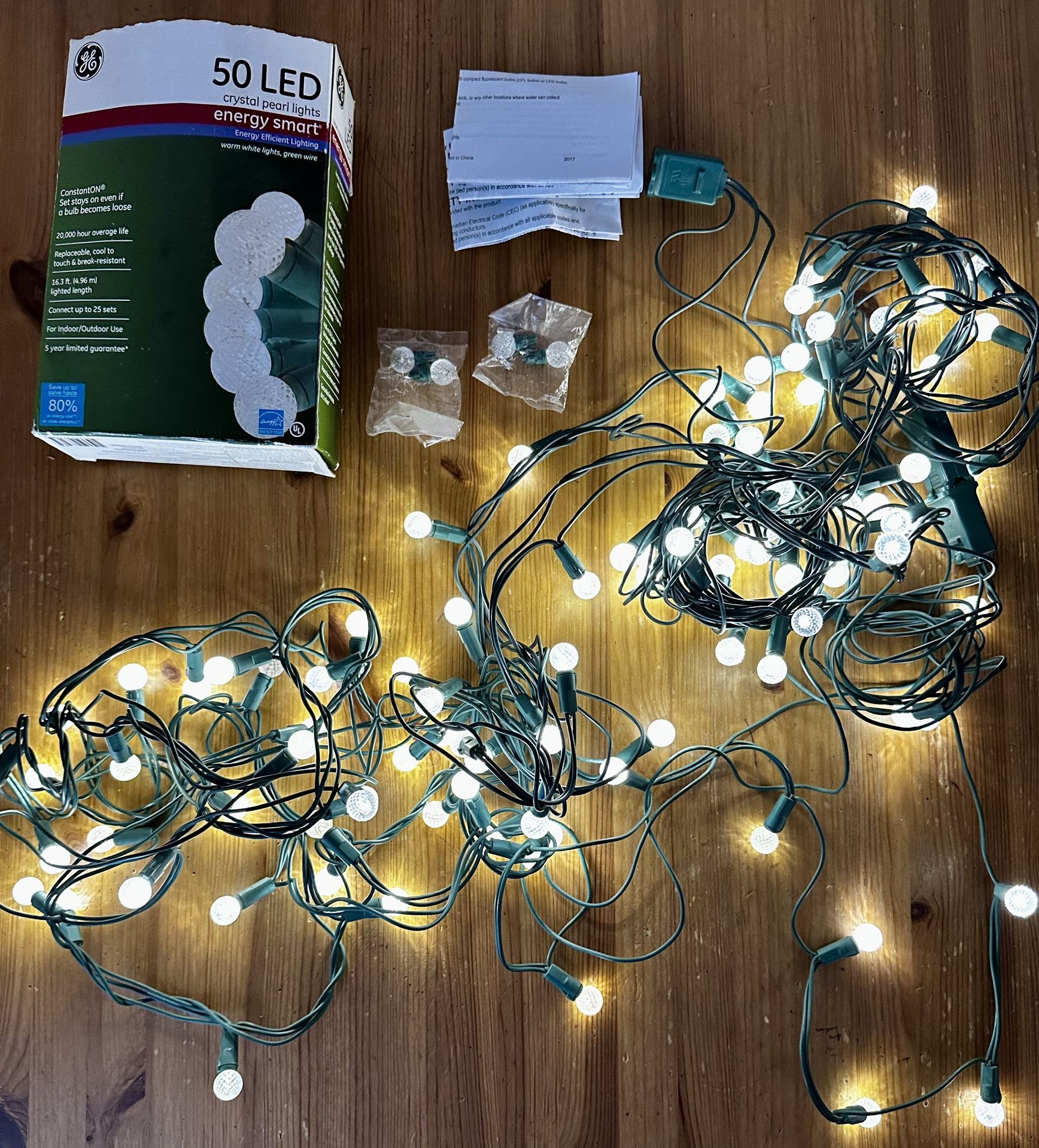 Christmas Lights LED Crystal Pearl Lights By GE