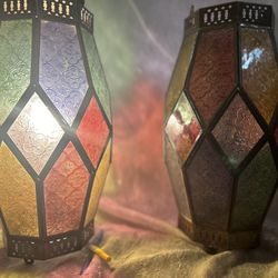 Stain Glass Antique Hanging Lanterns 
