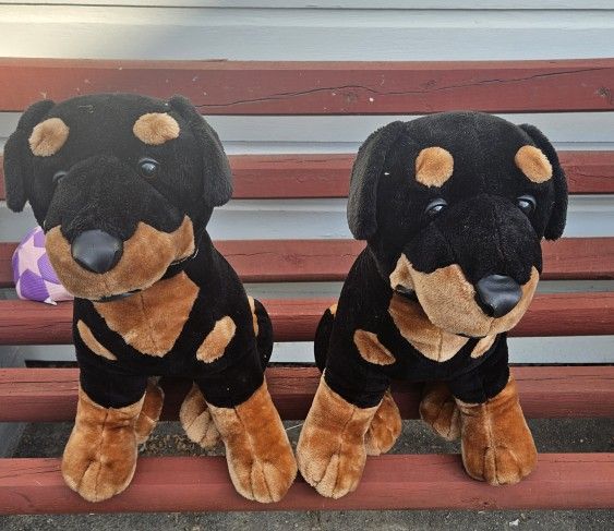 (2) Extra Large Stuffed Toy Rottweiler Pets