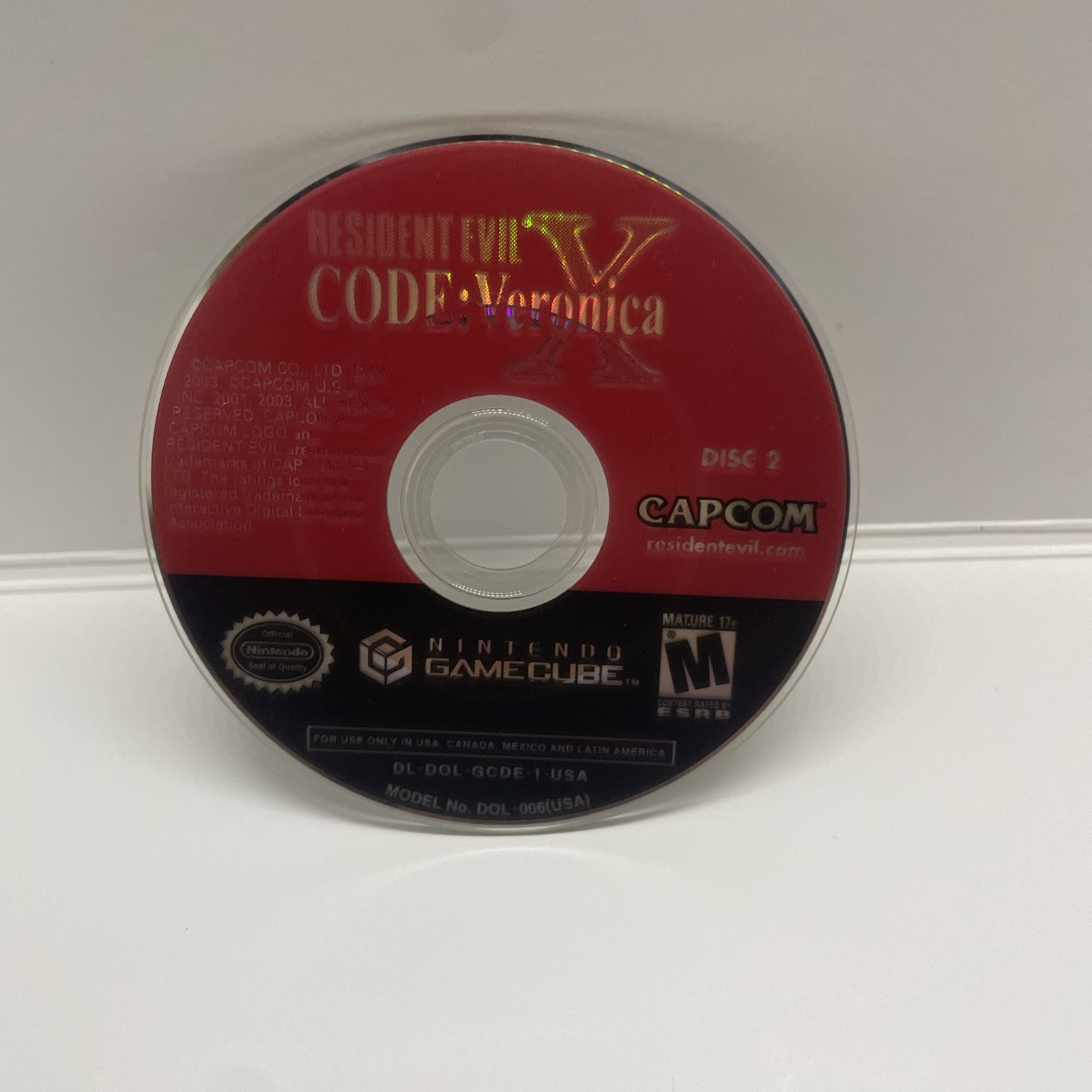 Resident Evil: Code Veronica X Gamecube MISSING DISC 1