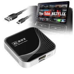 3-in-1 Wireless CarPlay Adapter & Android Auto Wireless Adapter, Plug & Play, Easy Setup, Supports Netflix, YouTube, TF Card, and More for Cars with O