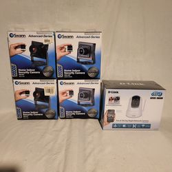 Lot of 5 - Brand New, D-Link and Swann Security Cameras