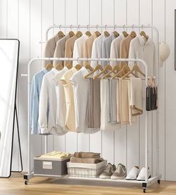 Double rod clothes rack