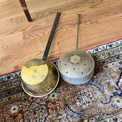 Vintage Brass Long Handled Pots